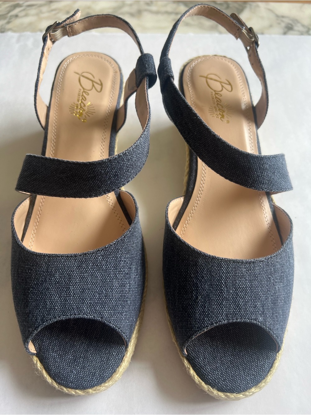 Beacon Denim Espadrille Wedge Sandals